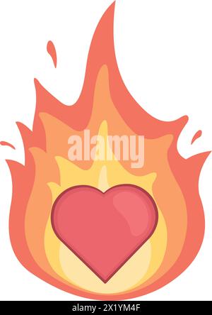 forme de coeur de feu vectoriel Illustration de Vecteur