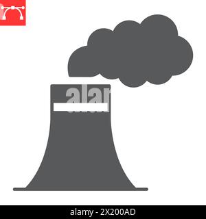Icône de glyphe de pollution, écologie et écosystème, icône de vecteur de smog chimique, graphiques vectoriels, signe solide de contour modifiable, eps 10. Illustration de Vecteur