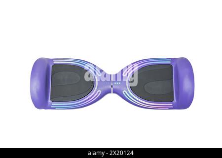 Planque isolé bande lumineuse couleur violet sur fond blanc personne vue frontale Banque D'Images