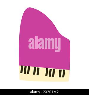 Icônes de piano graphiques vectoriels isolés. Illustration vectorielle colorée, dessinée à la main. Illustration de Vecteur
