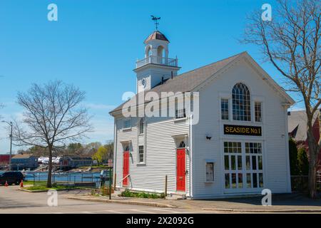 Seaside No.1 caserne de pompiers historique au 14 Church Street dans le centre-ville historique de Manchester-by-the-Sea, Cape Ann, Massachusetts ma, États-Unis. Banque D'Images