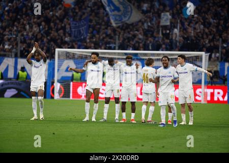 Marseille, France. 19 avril 2024. © PHOTOPQR/LA PROVENCE/SPEICH Frederic ; Marseille ; 19/04/2024 ; Football : UEFA Europa League C3 quart de finale retour match Olympique de Marseille OM - SL Benfica au stade Vélodrome crédit : MAXPPP/Alamy Live News Banque D'Images