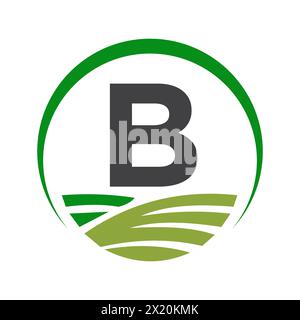 Logo agricole sur la lettre B concept pour symbole agricole Illustration de Vecteur