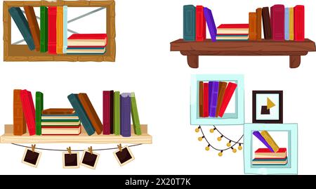 Vecteur de modèle de bibliothèque de bibliothèque sans couture Illustration de Vecteur