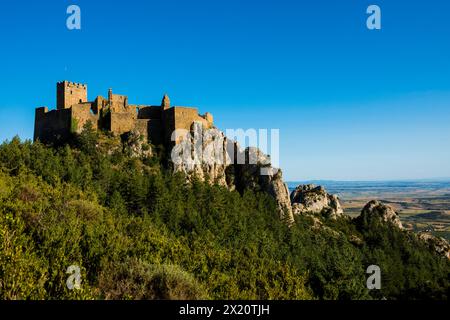 Château Roman, Castillo de Loarre, Loarre, Huesca, Aragon, Pyrénées, Espagne Banque D'Images