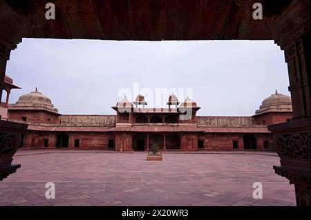 Palais de Jodhbai (le Shabistan-i-Iqbal), Fatehpur Sikri, Uttar Pradesh, Inde Banque D'Images