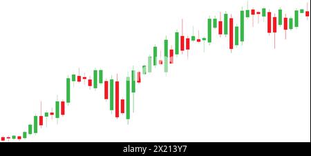 Graphique de trading d'investissement boursier sur un fond blanc. Bougies boursières. Illustration de Vecteur