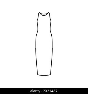 Icône de couleur de ligne de robe maxi. Signez pour la page Web, l'application mobile, le bouton, le logo. Bouton isolé de vecteur. Contour modifiable. Illustration de Vecteur