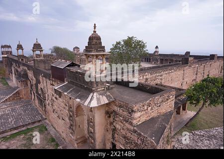 Jahangir Mahal et Shah Jahan Mahal, Fort Complex, Gwalior, Madhya Pradesh, Inde Banque D'Images