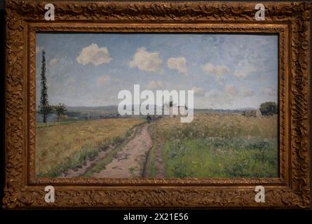 Paris, France - 04 12 2024 : Musée d'Orsay. Matin de juin, Pontoise peint par Camille Pissaro Banque D'Images