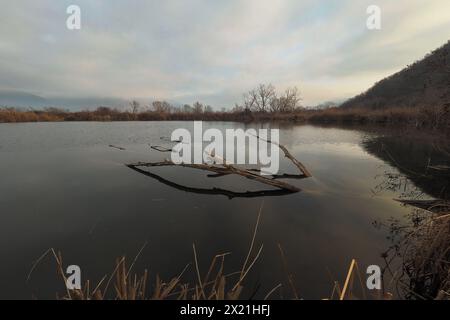 Tourbière Sebino sur le lac Iseo, Bergame, Lombardie, Italie Banque D'Images