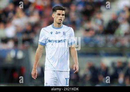 Cracovie, Pologne. 13 avril 2024. Filip Marchwinski de Lech Poznan vu lors du match de football polonais PKO Ekstraklasa League 2023/2024 entre Puszcza Niepolomice et Lech Poznan au stade de Cracovia. Score final ; Puszcza Niepolomice 2:1 Lech Poznan. (Photo de Grzegorz Wajda/SOPA images/SIPA USA) crédit : SIPA USA/Alamy Live News Banque D'Images