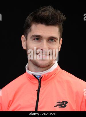 Callum Hawkins, de Grande-Bretagne, lors de la conférence de presse masculine d'élite qui s'est tenue dimanche au TCS London Marathon Media Centre à St James's Park, avant le TCS London Marathon 2024. Date de la photo : vendredi 19 avril 2024. Banque D'Images