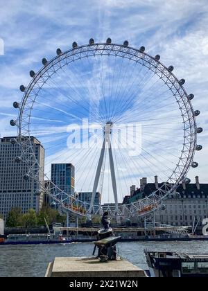 Londres, Royaume-Uni. 14 avril 2024. Le London Eye est vu à Londres. (Crédit image : © Mairo Cinquetti/SOPA images via ZUMA Press Wire) USAGE ÉDITORIAL SEULEMENT! Non destiné à UN USAGE commercial ! Banque D'Images