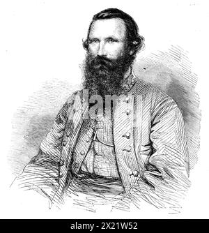 Feu le général J. E. B. Stuart, de l'armée des États confédérés, 1864. Stuart '...a reçu sa blessure mortelle dans une escarmouche de cavalerie avec le détachement du général Sheridan à Ashland...le docteur, sachant qu'il ne désirait pas être porté par de faux espoirs, lui a dit franchement que la mort approchait rapidement. Le général hocha la tête et dit : «je suis résigné, si c'est la volonté de Dieu ; mais j'aimerais vivre pour voir ma femme. Mais la volonté de Dieu sera accomplie.' Plusieurs fois, il s'est réveillé et a demandé si elle était venue. Au docteur, qui s'est assis tenant son poignet et comptant le pouls d'affaiblissement, il a fait remarquer : «Docteur, je s Banque D'Images