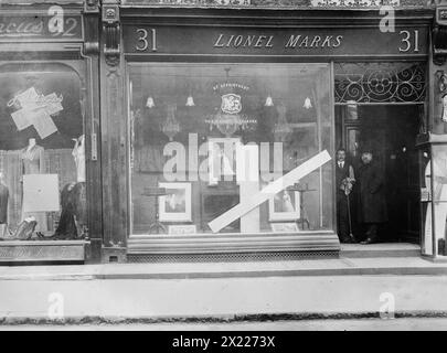 Damage by suffragettes, London, Mar. 1912, Bond préparé, 1912. Banque D'Images