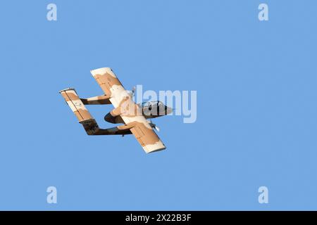 Morlaix, France - 18 septembre 2022 : le Rockwell nord-américain OV-10 Bronco est un avion américain d'attaque et d'observation à double turbopropulseur. Banque D'Images