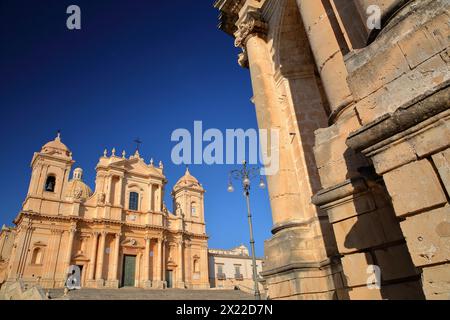 Basilica Minore di San Nicolo (Cathédrale Saint-Nicolas), Noto, Syracuse, Sicile, Italie Banque D'Images