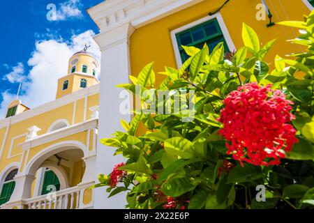 Bâtiment du gouvernement, Fort Amsterdam, Willemstad, Curaçao, pays-Bas Banque D'Images