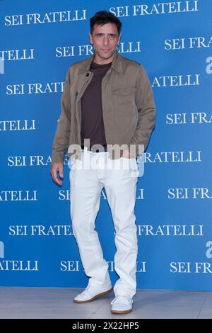 Rome, Italie. 19 avril 2024. Adriano Giannini lors de la Photocall du film SEI FRATELLI, 19 avril 2024 au Cinema Barberini, Rome, Italie crédit : Live Media Publishing Group/Alamy Live News Banque D'Images