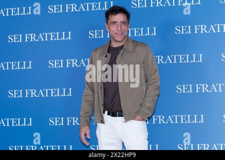 Rome, Italie. 19 avril 2024. Adriano Giannini lors de la Photocall du film SEI FRATELLI, 19 avril 2024 au Cinema Barberini, Rome, Italie crédit : Live Media Publishing Group/Alamy Live News Banque D'Images