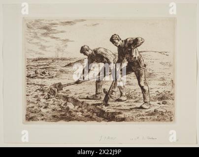 Les b&#xea;cheurs (The Diggers), 1855-1856. Banque D'Images