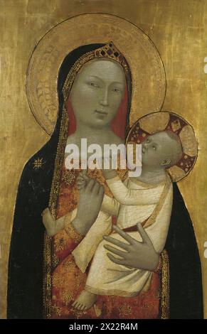 La Vierge à l'enfant, 1340. Banque D'Images