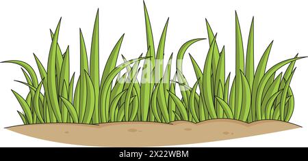Illustration vectorielle de vecteur d'herbe dans un arrière-plan isolé Illustration de Vecteur