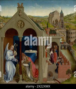 Peinture du rêve du pape Serge Atelier du peintre néerlandais Rogier van der Weyden style néerlandais huile sur panneau art chef-d'œuvre d'art chef-d'œuvre Banque D'Images