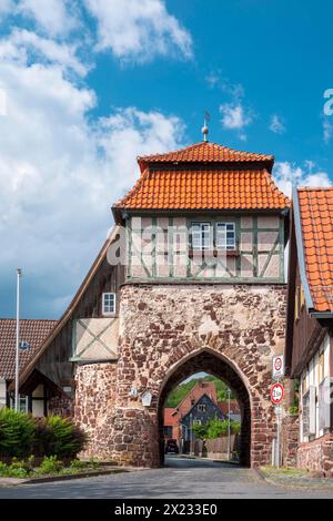 Porte de la vieille ville, Neustadt, Harz, Thuringe, Allemagne Banque D'Images