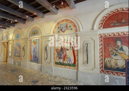 Peinture murale, le petit Louvre, Avignon, Vaucluse, Provence-Alpes-Côte d'Azur, Sud de la France, France Banque D'Images
