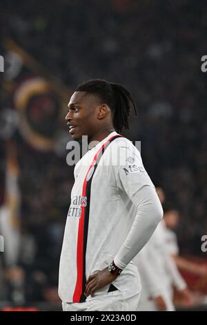 Roma, Italie. 15 avril 2024. Italie, 29 mars 2024 : Rafael Leao lors du match de football en quart de finale de l'UEFA Europa League 2023-2024 entre Roma et Milan au stade Olimpico, Italie (Felice de Martino/ SPP) crédit : SPP Sport Press photo. /Alamy Live News Banque D'Images