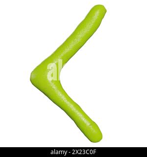 rendu 3d de caractères isolés de hiragana japonais wasabi ou de lettres sur fond blanc Banque D'Images