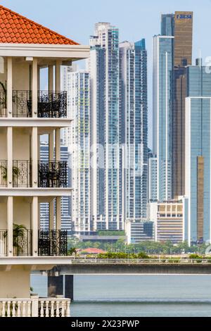 Horizon vu de la vieille ville, Panama City, Panama, Amérique Banque D'Images