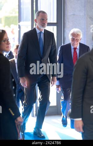 Madrid. Espagne. 20240419, le roi Felipe VI d'Espagne assiste au gala commémoratif du centenaire de Telefónica au Théâtre Royal le 19 avril 2024 à Madrid, Espagne Banque D'Images