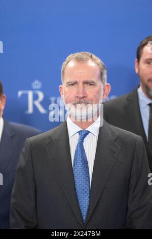 Madrid. Espagne. 20240419, le roi Felipe VI d'Espagne assiste au gala commémoratif du centenaire de Telefónica au Théâtre Royal le 19 avril 2024 à Madrid, Espagne Banque D'Images