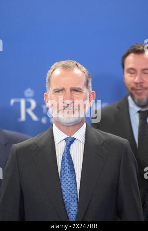 Madrid. Espagne. 20240419, le roi Felipe VI d'Espagne assiste au gala commémoratif du centenaire de Telefónica au Théâtre Royal le 19 avril 2024 à Madrid, Espagne Banque D'Images