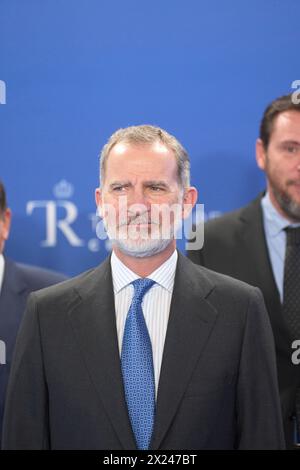 Madrid. Espagne. 20240419, le roi Felipe VI d'Espagne assiste au gala commémoratif du centenaire de Telefónica au Théâtre Royal le 19 avril 2024 à Madrid, Espagne Banque D'Images