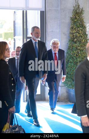 Madrid, Madrid, Espagne. 19 avril 2024. Le roi Felipe VI d'Espagne assiste au gala commémoratif du centenaire de TelefÃ³nica au Théâtre Royal le 19 avril 2024 à Madrid, Espagne (crédit image : © Jack Abuin/ZUMA Press Wire) USAGE ÉDITORIAL SEULEMENT! Non destiné à UN USAGE commercial ! Crédit : ZUMA Press, Inc/Alamy Live News Banque D'Images