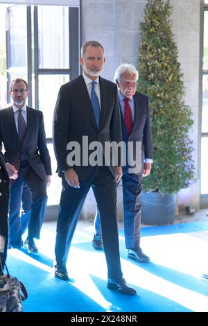 Madrid, Madrid, Espagne. 19 avril 2024. Le roi Felipe VI d'Espagne assiste au gala commémoratif du centenaire de TelefÃ³nica au Théâtre Royal le 19 avril 2024 à Madrid, Espagne (crédit image : © Jack Abuin/ZUMA Press Wire) USAGE ÉDITORIAL SEULEMENT! Non destiné à UN USAGE commercial ! Crédit : ZUMA Press, Inc/Alamy Live News Banque D'Images