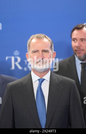 Madrid, Madrid, Espagne. 19 avril 2024. Le roi Felipe VI d'Espagne assiste au gala commémoratif du centenaire de TelefÃ³nica au Théâtre Royal le 19 avril 2024 à Madrid, Espagne (crédit image : © Jack Abuin/ZUMA Press Wire) USAGE ÉDITORIAL SEULEMENT! Non destiné à UN USAGE commercial ! Crédit : ZUMA Press, Inc/Alamy Live News Banque D'Images