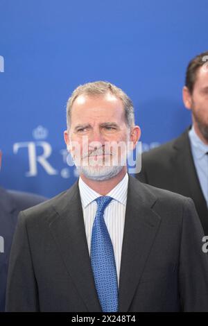 Madrid, Madrid, Espagne. 19 avril 2024. Le roi Felipe VI d'Espagne assiste au gala commémoratif du centenaire de TelefÃ³nica au Théâtre Royal le 19 avril 2024 à Madrid, Espagne (crédit image : © Jack Abuin/ZUMA Press Wire) USAGE ÉDITORIAL SEULEMENT! Non destiné à UN USAGE commercial ! Crédit : ZUMA Press, Inc/Alamy Live News Banque D'Images