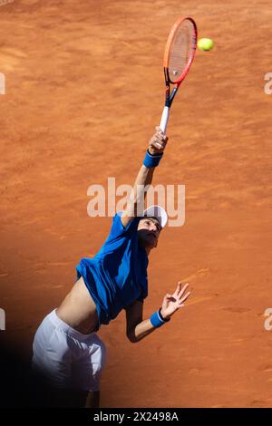 Barcelone, Barcelone, Espagne. 19 avril 2024. Mateo Arnaldi d'Italie lors des quarts de finale de Barcelona Open Banc Sabadell Trofeo Conde de Godó le 19 avril 2024 à Barcelone, Espagne. (Crédit image : © Marti Segura Ramoneda/ZUMA Press Wire) USAGE ÉDITORIAL SEULEMENT! Non destiné à UN USAGE commercial ! Banque D'Images