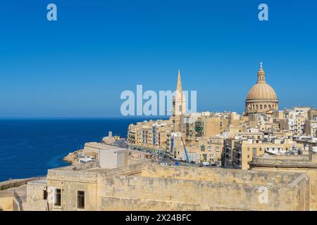 Valletta, Malte, 3 avril 2024. vue panoramique sur les bâtiments du centre historique de la ville Banque D'Images