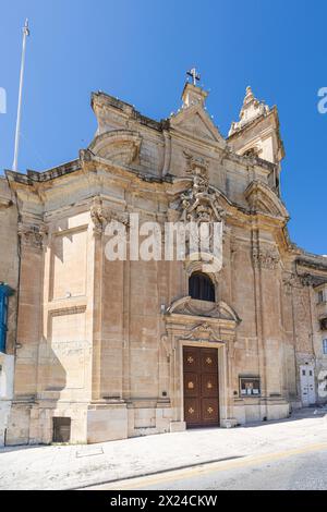 Valletta, Malte, 3 avril 2024. Vue extérieure de l'église Ta Liesse dans le centre-ville Banque D'Images