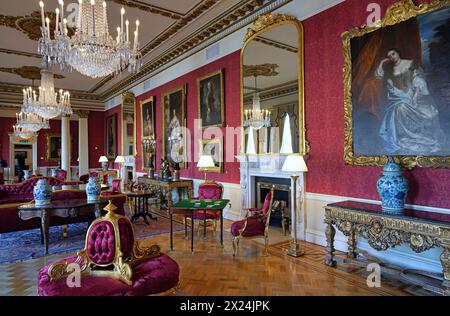 Élégant salon formel dans le château de Dublin Banque D'Images