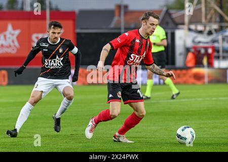 Seraing, Belgique. 19 avril 2024. Mathieu Cachbach (10 ans) du FC Seraing photographié lors d'un match de football entre le KMSK Deinze et le RFC Seraing lors de la 30e journée de la saison Challenger Pro League 2023-2024, le vendredi 19 avril 2024 à Seraing, Belgique . Crédit : Sportpix/Alamy Live News Banque D'Images