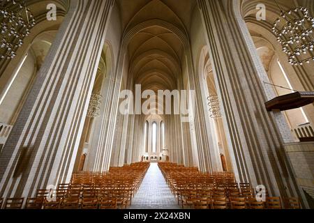 Copenhague, Danemark - 16 juillet 2023 : Église de Grundtvig située dans le quartier Bispebjerg de Copenhague, Danemark. C'est un exemple rare d'expressionis Banque D'Images