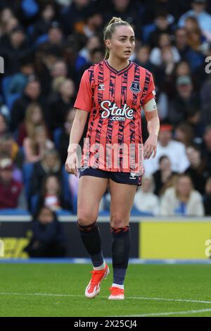 Brighton, Royaume-Uni. 19 avril 2024. Megan Finnigan d'Everton lors du match de Super League féminin entre Brighton & Hove `Albion et Everton au stade American Express. Crédit : James Boardman/Alamy Live News Banque D'Images