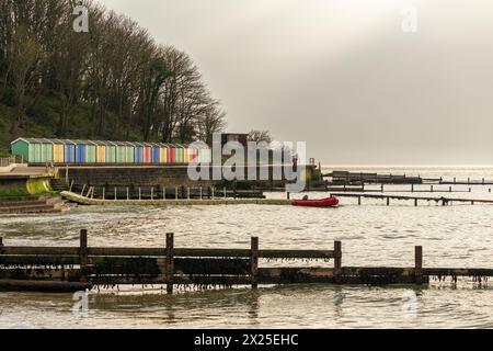 Colwell Bay sur l'île de Wight, Angleterre, Royaume-Uni Banque D'Images